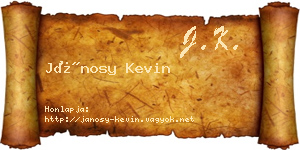 Jánosy Kevin névjegykártya